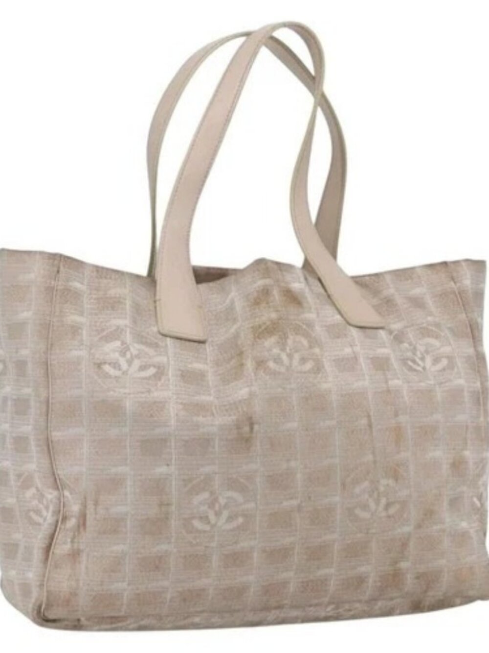CHANEL New Travel Line Tote Bag Nylon Pink Gold CC Auth ki6352